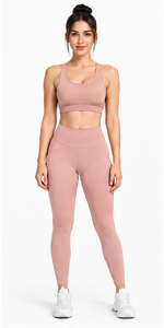 Ensemble de yoga pour femmes, couleur unie, soutien-gorge de sport à bretelles, short taille haute, Pilates, gym, fitness, entraînement, vêtements de sport, deux pièces personnalisées - Product Image 4