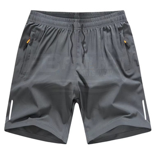 Men's Solid Olive Green Polyester Bermuda Shorts <b>Elastic</b> Waist Drawstring Quick Dry Casual Pockets Mid Rise - Product Image 5