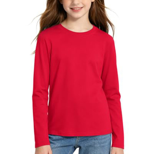 Servicio OEM, Camiseta de Algodón y Elastano para el Regreso a Clases, Camiseta de Manga Larga con Cuello Redondo para Niñas Adolescentes, Ropa Infantil - Product Image 5
