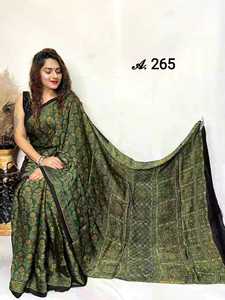 Pure Modal Silk Fabric Heavy Material Hand Block Printed Saree With One <b>Meter</b> Blouse Piece Traditional Ethnic Wear For Women - Product Image 6