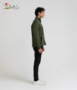 Camiseta de Manga Larga Personalizada XEEP para Hombre, Jersey Sólido de Poliéster/Algodón, Bordado, Cierre Frontal con Cremallera, 180 Gramos, Alta Calidad, OEM - Product Image 3