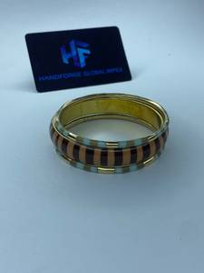 <b>Resin</b> Brass Modern Geometric Artisan Women's Ethnic Party Bangle Collection Bracelets - Product Image 2