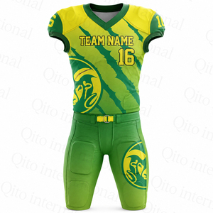 Ensemble de maillots et pantalons de football américain personnalisés sublimés pour jeunes et adultes, vêtements de sport d'équipe, fournisseur d'usine OEM ODM - Product Image 1