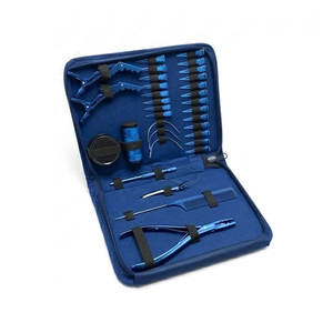 Professional Hair Extension Tools Kit with Crochet <b>Needles</b> Clips Pliers for Installation and Removal Blue <b>Case</b> Metal Components - Product Image 2