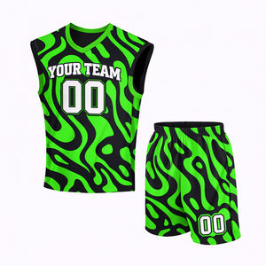 Maillot imprimé col en V pour homme grande taille, qualité supérieure, été, avec short, 100 % polyester - Product Image 6