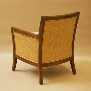 Teak Rattan Leisure Arm Chair with <b>Foam</b> Filled Seat Cushion Modern Design for Living Room Hard Floor Use <b>Model</b> CHA63 - Product Image 3