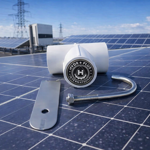 HYDROPLUS INTERNATIONAL Kit de système de nettoyage solaire pour toiture avec buse à jet large angle, boulon en J réglable en acier inoxydable SS304 et connecteur en T en PVC - Product Image 1