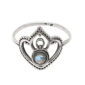 Solid 925 Sterling Silver <b>Ring</b> In Bohemian Style Handmade Round Cut <b>Labradorite</b> Vintage Jewelry Pretty Crown Design <b>Ring</b> - Product Image 1