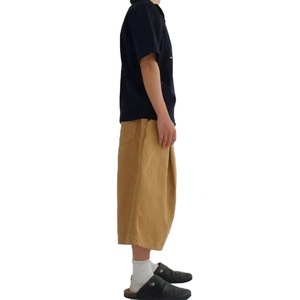 <b>Mens</b> Wide Leg Baggy Bermuda Cotton <b>Shorts</b> Pin Tuck Pleat <b>Below</b> <b>Knee</b> - Product Image 4