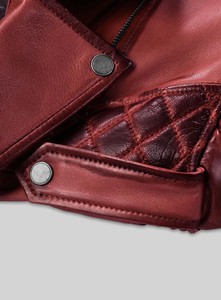 Chaqueta Casual de Invierno Unisex al por Mayor, de Mezclilla y Cuero, Color Sólido, con Cremallera, Cuello Alto, Impermeable, Estilo Moto y Biker, con Logo Frontal - Product Image 6