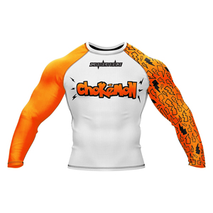 Rashguard bleu inspiré à manches longues pour homme, imprimé par sublimation, UPF50+, séchage rapide, respirant, polyester/coton, pour entraînement sportif adulte - Product Image 3