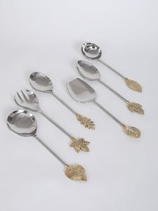 Autumn Leaf <b>Serving</b> <b>Spoon</b> Cutlery Decorative Metal <b>Serving</b> <b>Spoons</b> for Dining Table Kitchen Gifting - Product Image 6