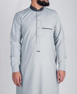 <b>Men</b> Winter Muslim Prayer Robe Jubba <b>Thobe</b> Thawb Jubbah Chest Pockets Arab Outfits for Adults Outdoor Long Robes Thobes For <b>Men</b> - Product Image 3