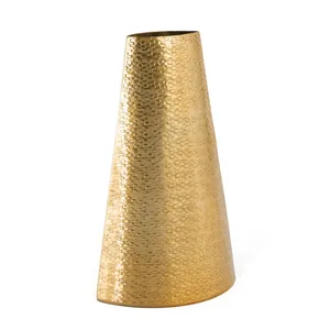 Modern Brass Tabletop Vase Handmade <b>Gold</b> Finish Decorative Centerpiece for Coffee <b>Table</b> Dining <b>Table</b> <b>Console</b> Entryway - Product Image 1