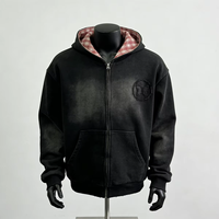Sudadera con Capucha Personalizada de Invierno con Estampado Digital, Estilo Oversize, Reversible, con Diseño de Letras, 100% Algodón, Estilo Urbano para Hombre