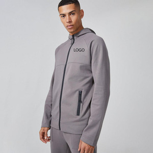 Wholesale Oversized Polyester/Cotton Hoodies Men Tall Casual Sports Zipper Heavyweight 330g Quick Dry Thermal Custom Logo - Product Image 1