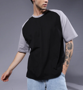 T-shirt Homme Coupe Boxy Oversize 100% Coton Color Block Raglan 240 GSM Écologique Personnalisable avec Logo OEM – Meilleures Ventes - Product Image 4