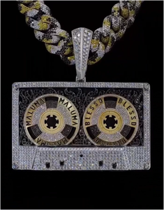 Collares con Colgante de Moissanita Redonda de Corte Brillante, Estilo Punk, de Acero Inoxidable, Joyería de Moda para Hombres y Mujeres - Product Image 1