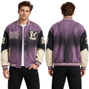 Custom Brown Sleeve Wool Varsity <b>Jacket</b> for Men with <b>Retro</b> College Badge Layout and Classic Letterman Styling - Product Image 5
