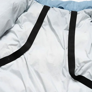 Blouson matelassé bleu clair à col montant, fermeture éclair, coupe-vent, décontracté, pour l'hiver, longueur courte, unisexe, rembourrage en polyester - Product Image 3