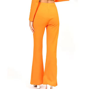 กางเกงขาบานเอวยืดหยุ่น ใส่สบายด้วยผ้าเนื้อบางเบาและเรียบลื่น เหมาะสำหรับแฟชั่นประจำวัน - Product Image 3