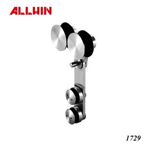 Rouleau de porte coulissante en verre en laiton d'acier inoxydable d'acier de conception moderne réglable pour l'application de fenêtre d'hôtel - Product Image 2