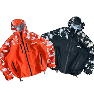 Custom Logo <b>Reflective</b> Print <b>Running</b> <b>Jacket</b> Men's Waterproof Shell Hooded <b>Jacket</b> Coat Nylon Windbreaker Zip <b>Jacket</b> for Men - Product Image 1