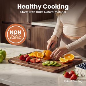 Solid Walnut Wood Cutting Board Set Double Sided Kitchen Tool Heavy Duty Chopping Blocks with Comfort Handle - Product Image 5