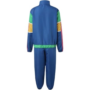 Women's Y2K Color Blocked Satin <b>Jumpsuit</b> Full Sleeve Stand Collar Loose Fit Sport Wear One Piece Outfit - Product Image 4