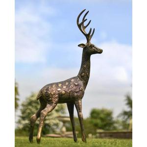 Garden Supplies Bronze Reindeer Statue <b>Christmas</b> Decoration Event Supplies Life Size Deer Sculpture Hand Casted Animal Figurine - Product Image 4