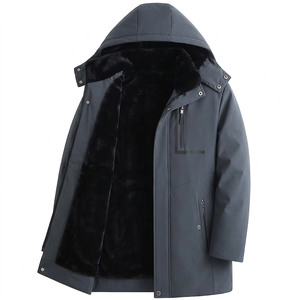 Veste parka d'hiver épaisse pour homme, résistante à l'eau, doublée de polaire, avec capuche et doublure en fausse fourrure - Product Image 5