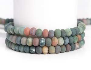 ลูกปัดหินอาเกตอินเดียหลากสีแบบด้านธรรมชาติ รูปทรงรอนเดลล์ สำหรับทำเครื่องประดับ สร้อยข้อมือ สร้อยคอ DIY - Product Image 6