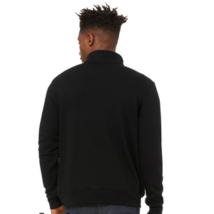 Sweat-shirt gris à col zippé pour homme, manches longues, couleur unie, décontracté, en coton tricoté, fermeture éclair, respirant - Product Image 6