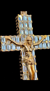 Colgante Cruz con Rostro de Jesús y Moissanita Certificada IGI, Estilo Hip Hop, Tono Dorado, Plata de Ley 925, Joyería para Hombre - Product Image 3