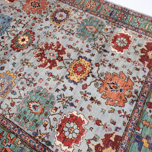 Alfombra de Lana Anudada a Mano, Estilo Afgano Ersari Turcomeno, Personalizable con Rayas, Estilo Moderno para Hogar, Hoteles y Sala de Estar - Product Image 1