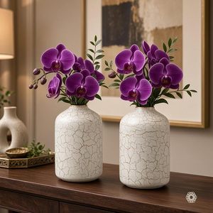 Maceta metálica con acabado craquelado de 6.2 pulgadas de alto, estilo minimalista para decoración del hogar. - Product Image 1