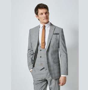 Blazers à revers crantés sur mesure de haute qualité, design tendance, coupe ajustée, veste de costume pour homme, printemps automne, blazer en cuir souple pour homme - Product Image 5