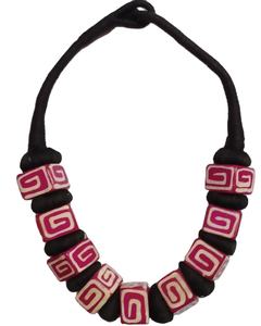 Conjunto de joyería hecha a mano para mujer de alta calidad, cuentas de hueso chapadas en oro con trabajo de hilo para boda o fiesta, estilo de moda occidental - Product Image 1