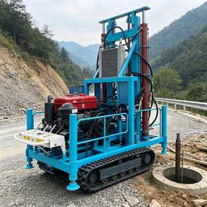 Petites plateformes de forage de puits d'eau à <span class=keywords><strong>vendre</strong></span>, type chenillé 120m pour terrains accidentés - Product Image 5