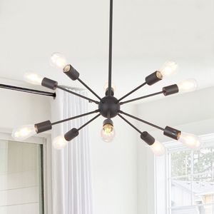 Per UL Listed Sputnik 10 luci nero moderno lampadario Vintage industriale lampadario plafoniera - Product Image 3