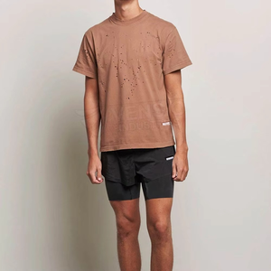 Top Trending Winter Men Casual Sporty Short <b>Set</b> Eco-Friendly 3D Pattern Drop Shoulder Short Sleeve Velour 100% Cotton ODM - Product Image 3