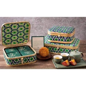 Boîte cadeau en bambou vert carrée et ronde, faite à la main, logo/couleur/taille personnalisés acceptés en provenance d'usine - Product Image 2