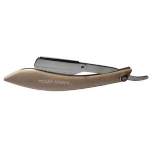 Soporte Profesional para Navaja de Barbero de Acero Inoxidable Negro con Media Hoja, Mango de Madera con Tornillo Ajustable para Afeitar y Depilar - Product Image 1