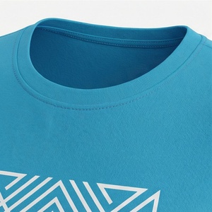 Ensemble sportif 2 pièces pour femmes, haut court à manches courtes et short au-dessus du genou, imprimé géométrique, séchage rapide, bleu, tenue d'été - Product Image 4