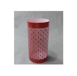 Élégant Porte-Bougie Décoratif en Fer Perforé, Finition Rose Rougeâtre Cylindrique, Motif Artistique Circulaire Découpé, Sans Plomb - Product Image 4