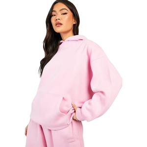 Best Quality Women Cotton Blend <b>Tracksuit</b> Pullover Hoodie and Jogger Pants Custom Logo Winter Sportswear Supplier - Product Image 1