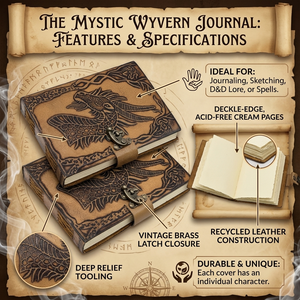 Carnets en cuir à thème dragon gaufré, d'inspiration artisanale rustique, idéaux pour la rédaction de journaux, les cadeaux et les amateurs de fantasy. - Product Image 6