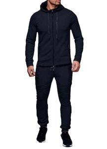 Survêtements de sport ajustés de luxe de haute qualité pour hommes Ensembles de sweats à capuche avec logo personnalisé Vêtements au genou avec capuche à la mode - Product Image 4