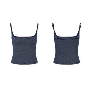 Womens Striped Camisole Tank <b>Top</b> Slim Fit Spaghetti Strap Sexy Crop <b>Top</b> Stretch Casual Basic Summer Streetwear OEM Custom Vest - Product Image 4