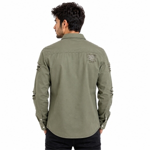 Chemise en jean pour homme, couleur personnalisée, décontractée, utilitaire, élégante, durable, confortable, moderne, streetwear, vêtement léger - Product Image 2